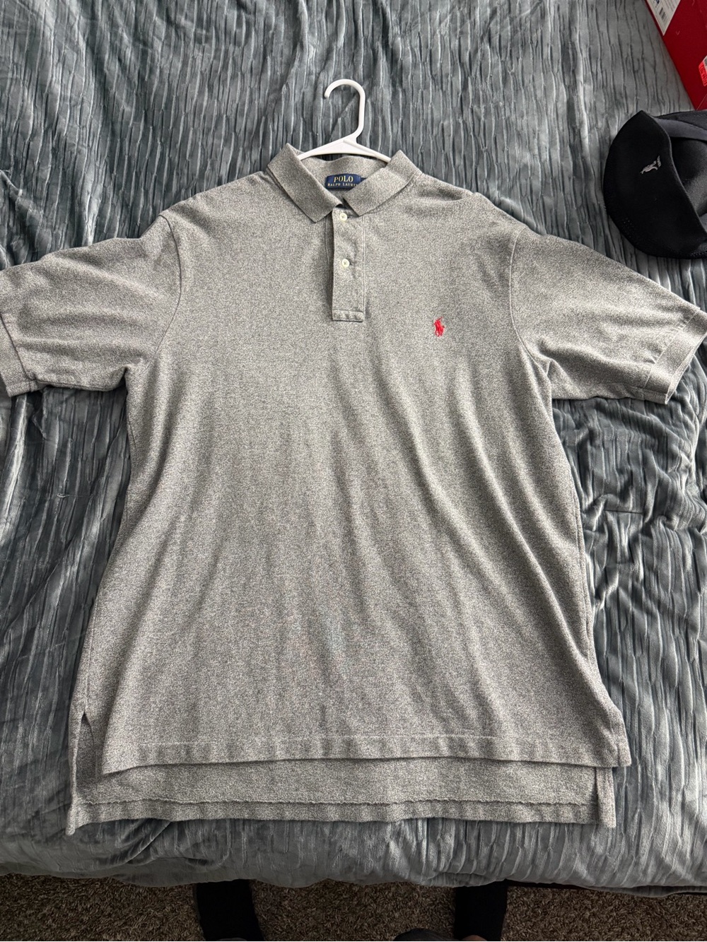 Ralph Lauren Gray Polo with Red Pony Logo